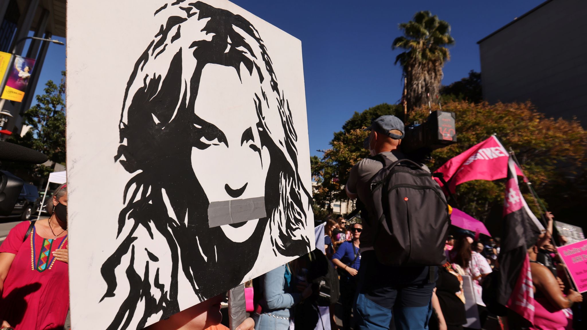 Britney Spears supporters outside the Stanley Mosk Courthouse on 12 November