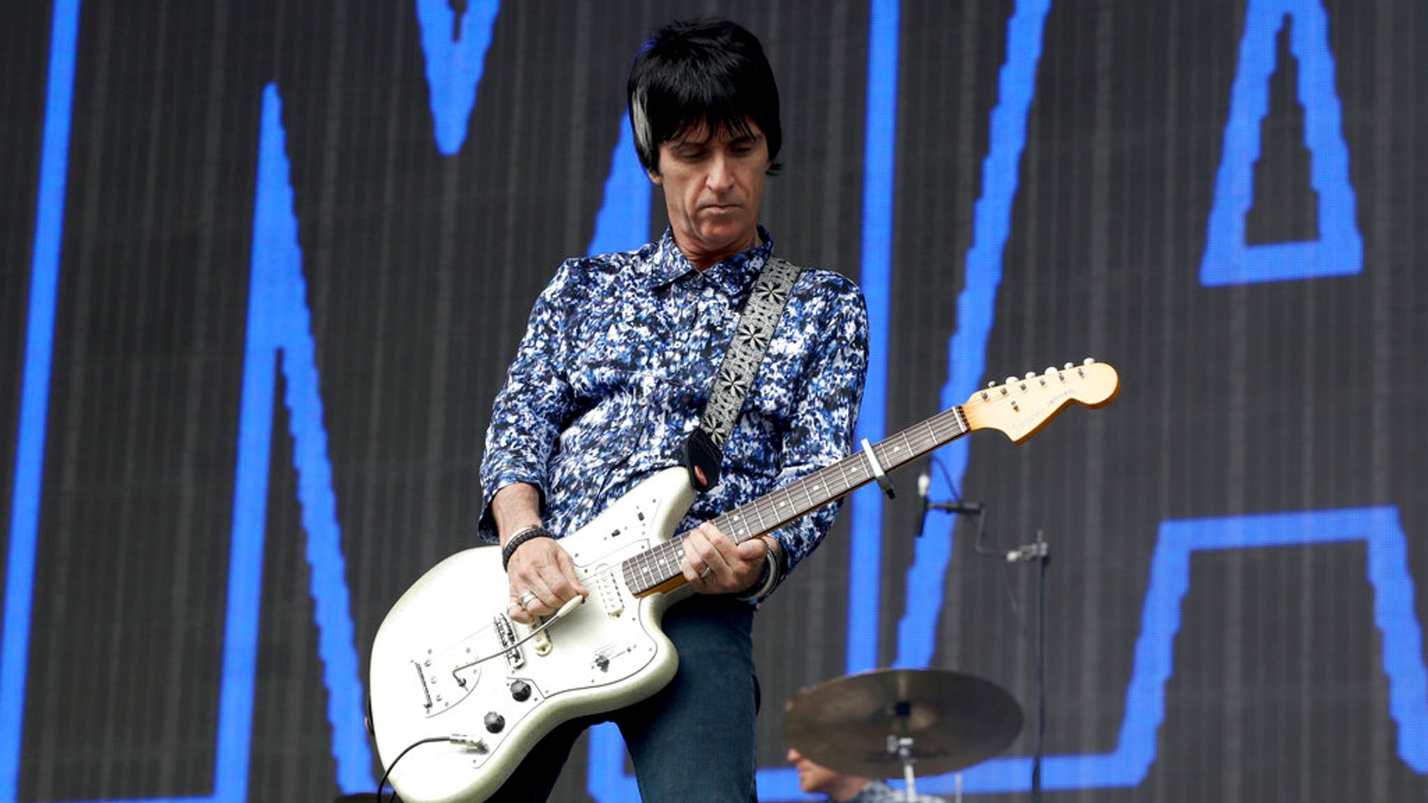Musician Johnny Marr performs at the Other Stage on the fourth day of the Glastonbury Festival at Worthy Farm, Somerset, England, Saturday, June 29, 2019. (Photo by Grant Pollard/Invision/AP)