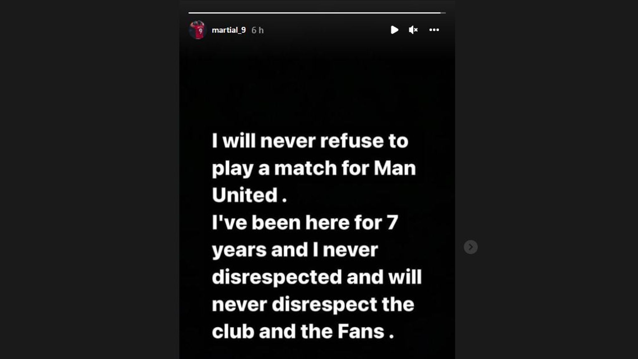 Anthony Martial denied Rangnick&#39;s claim on Instagram (credit: martial_9)