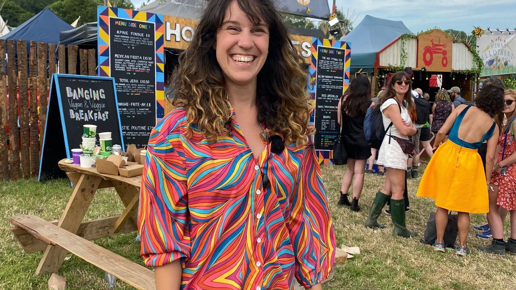 Helen Bayett, 30, from Bristol, is the owner and manger of Hot P&#39;tatoes, a food stall at Glastonbury.
