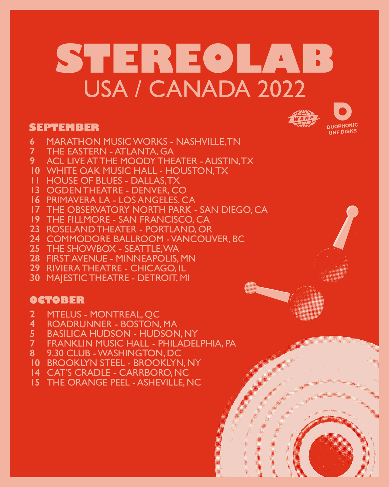 Stereolab: USA / Canada 2022