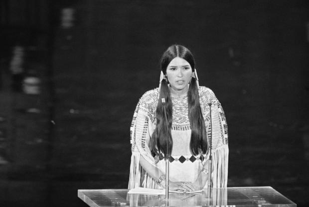 Sacheen Littlefeather Speaking at the 45th Academy Awards 