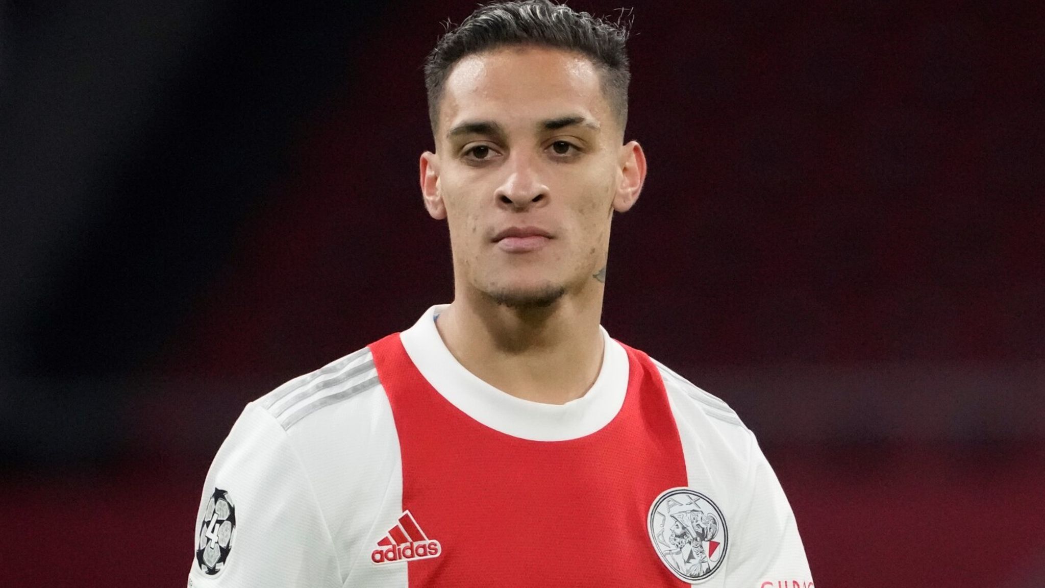 Ajax player Antony of Brazil during a Champions League group C soccer match between Ajax and Sporting CP, at the at the Johan Cruyff ArenA in Amsterdam, Netherlands, Tuesday, Dec. 7, 2021. (AP Photo/Peter Dejong)