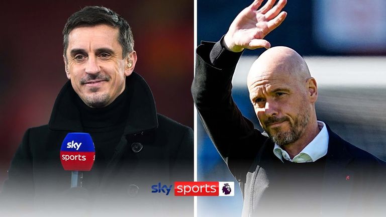 Watch Gary Neville&#39;s reaction to Manchester United&#39;s appointment of Erik ten Hag as manager.