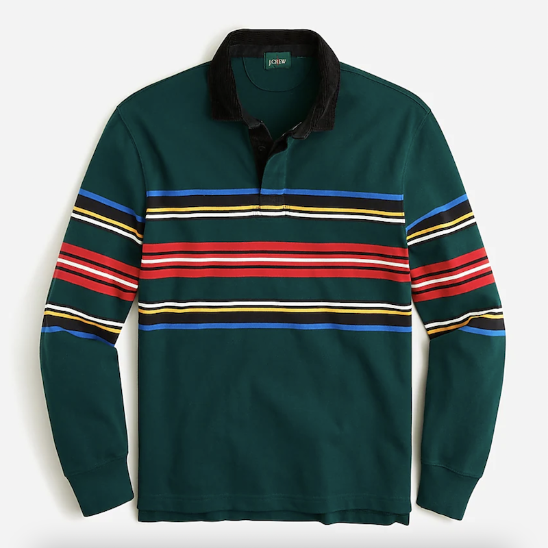 Rugby Shirt with Corduroy Collar