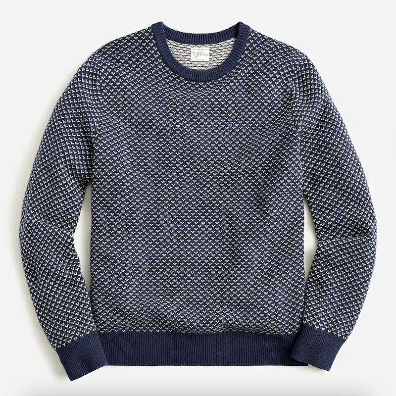 Rugged Merino Wool Bird's-Eye Sweater