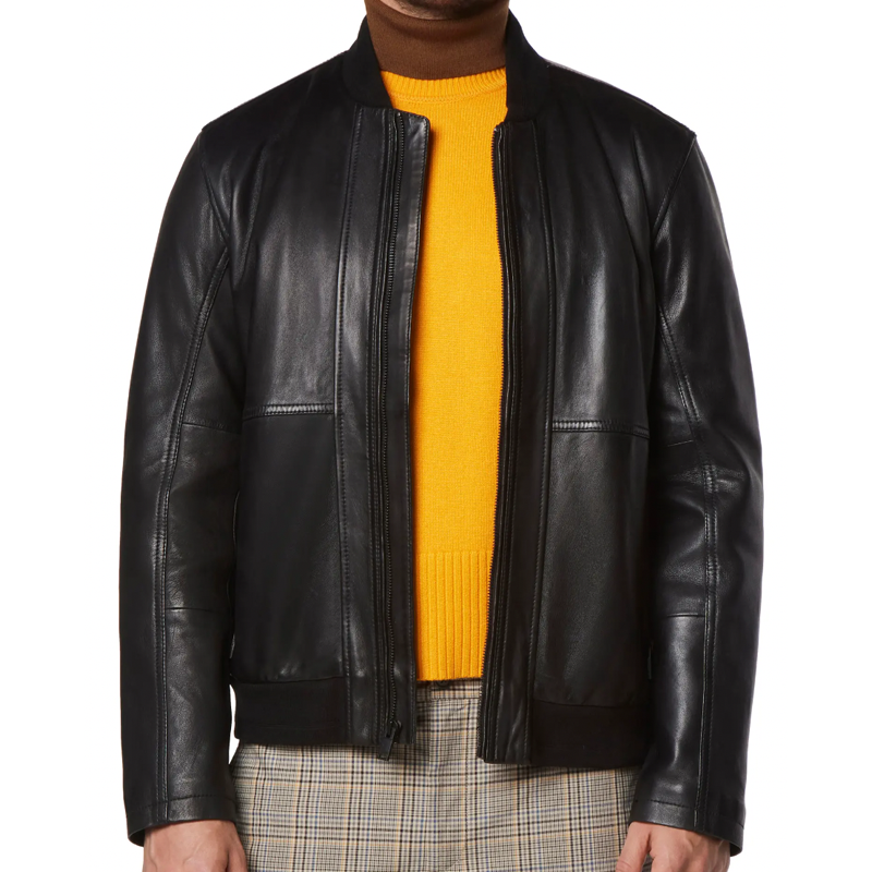 Macneil Leather Bomber Jacket