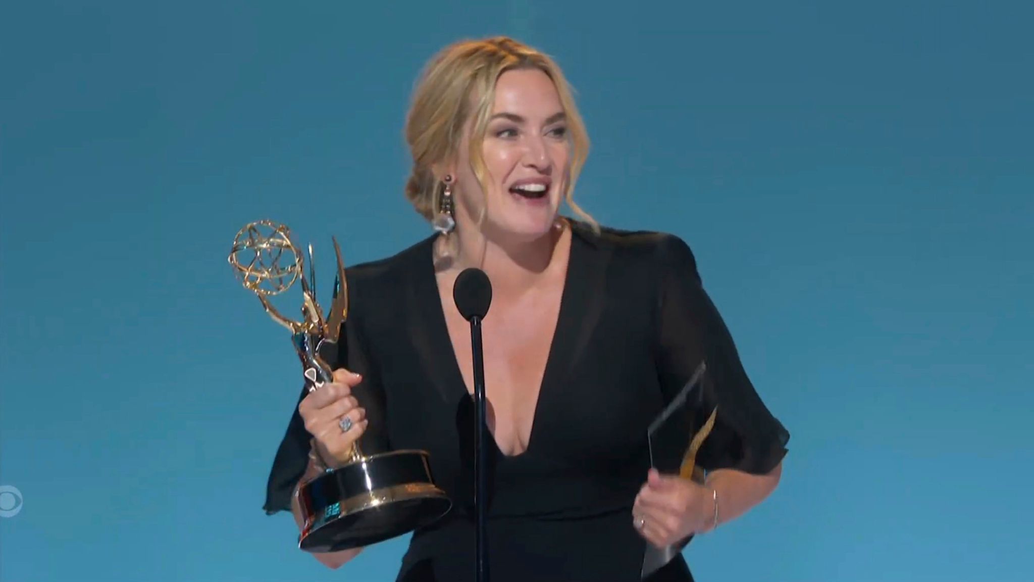 Kate Winslet was named best actress in a limited or anthology series at the 2021 Emmy Awards. Pic: AP