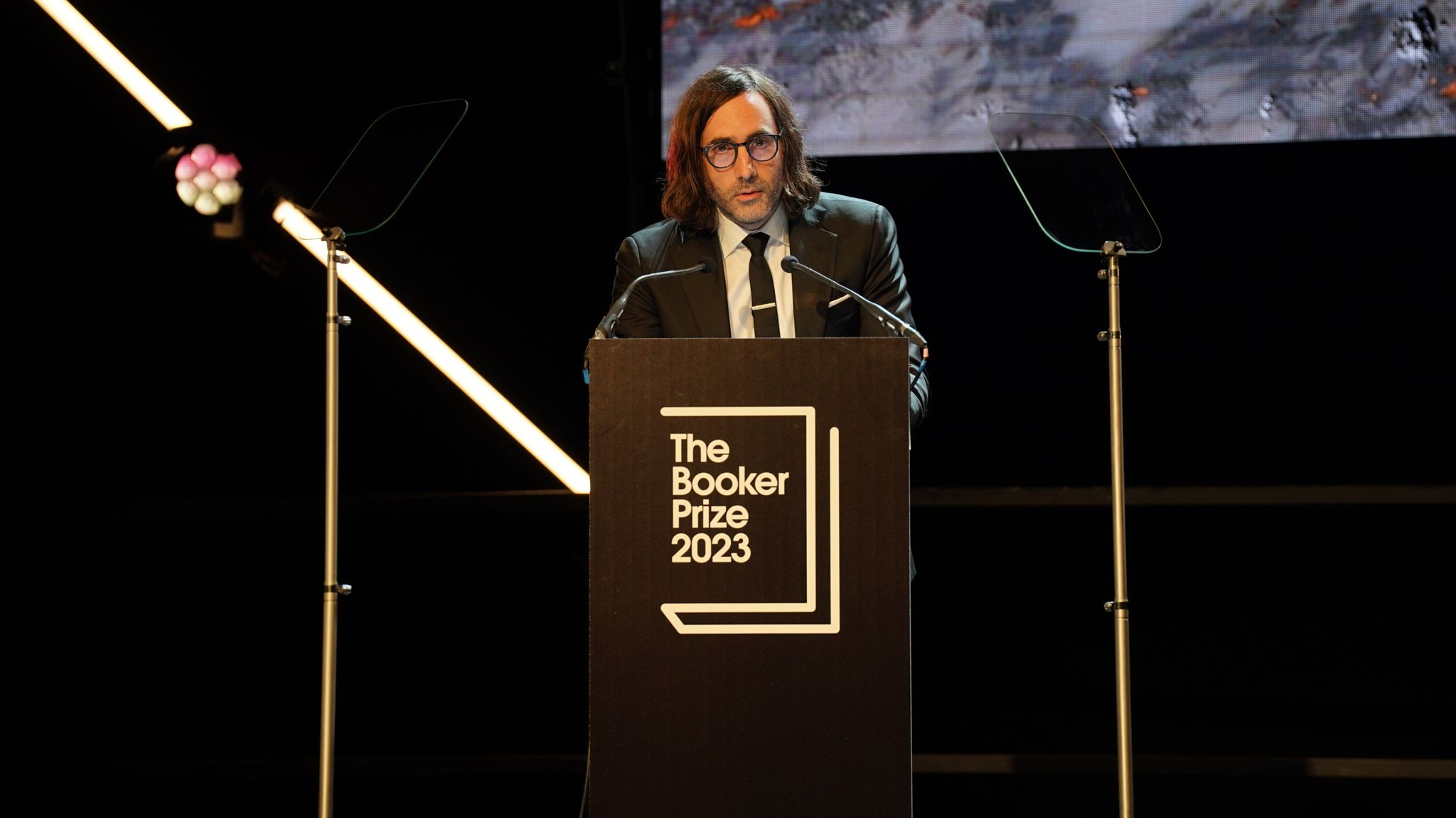 Paul Lynch gives a speech after being named as the winner of the 2023 Booker Prize for the novel Prophet Song, at an award ceremony in Old Billingsgate, London. Picture date: Sunday November 26, 2023.