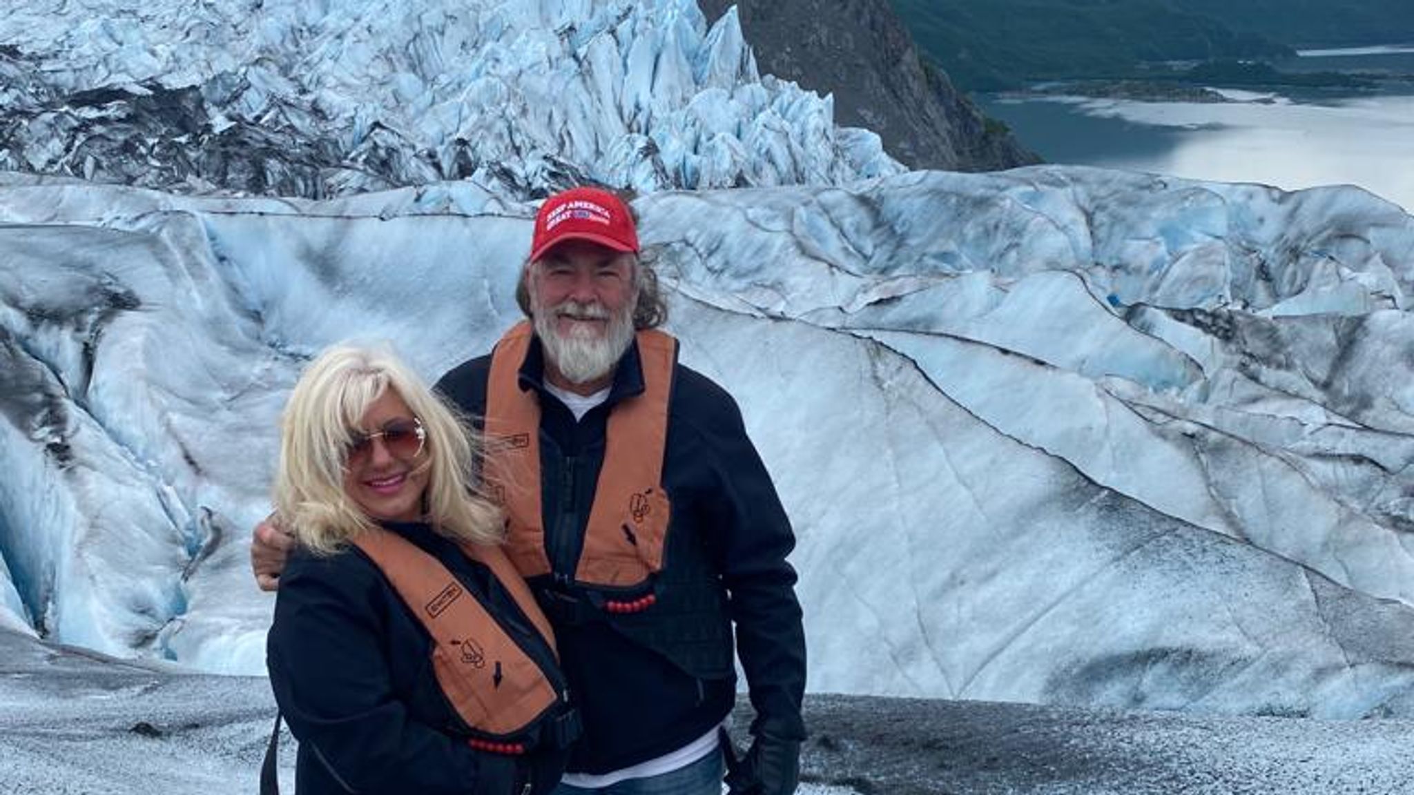 At a glacier in Alaska