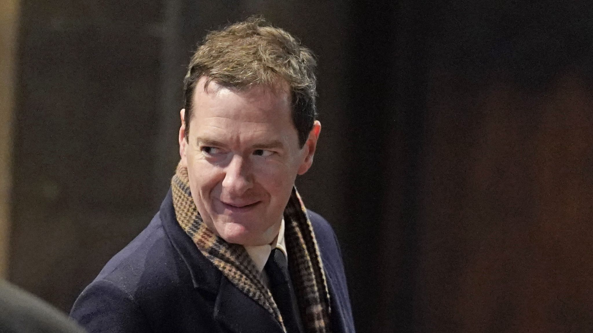 George Osborne attending the memorial service of Alistair Darling 