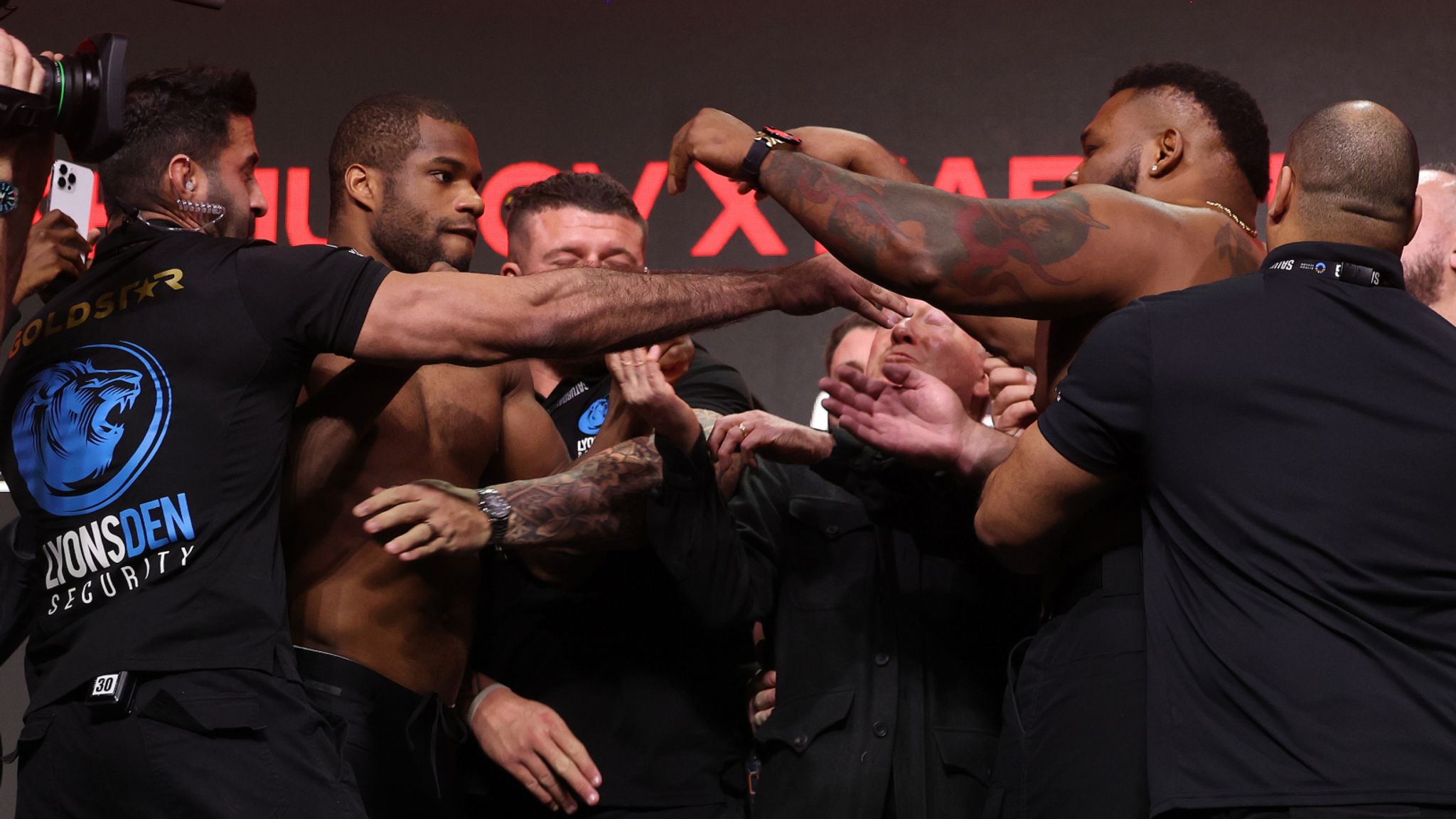 Riydah, Saudi Arabia: Daniel Dubois and Jarrell Miller Weigh In ahead of their Heavyweight Contest tomorrow night..22 December 2023.Picture By Mark Robinson Matchroom Boxing.