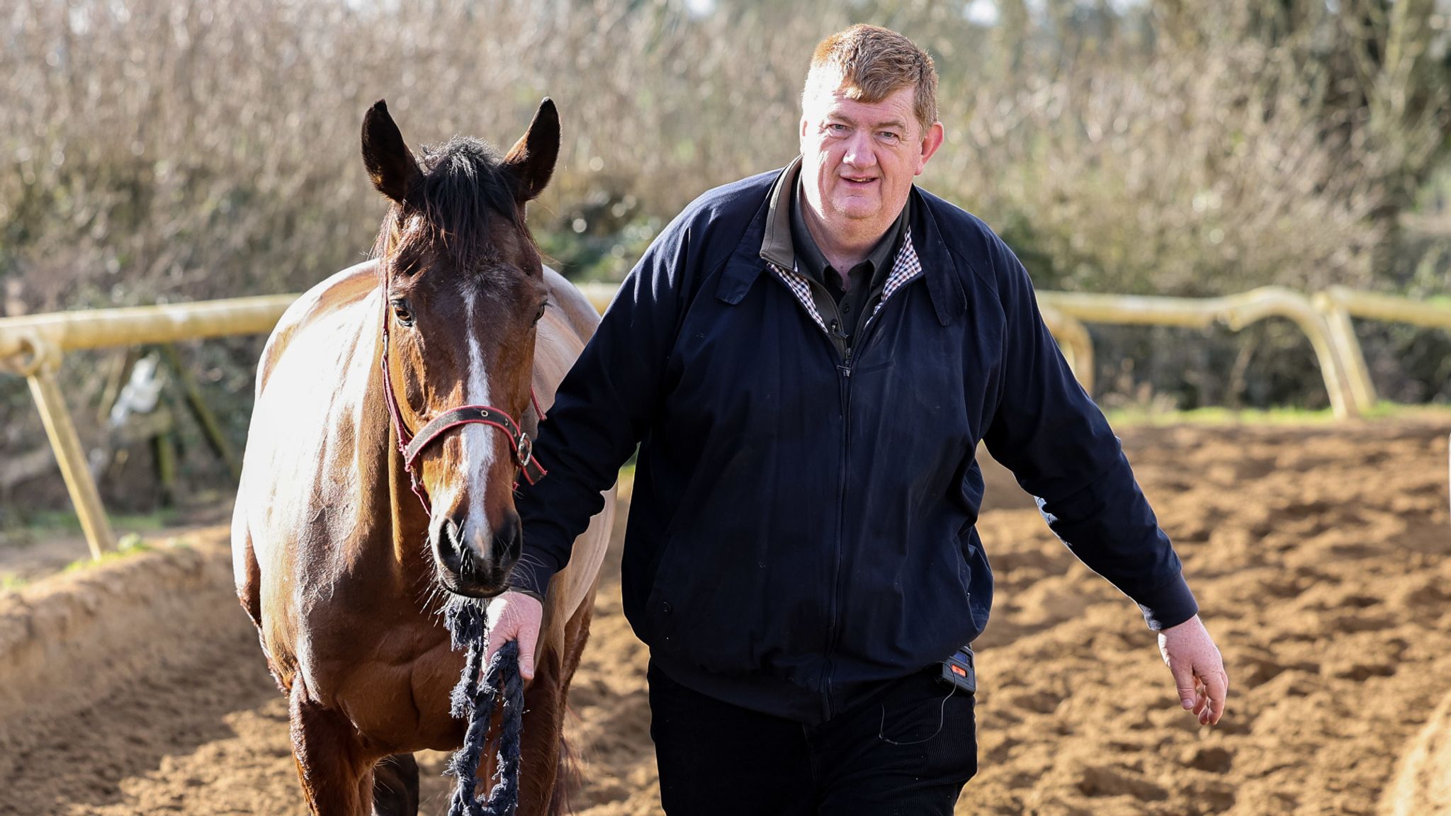 Trainer John &#39;Shark&#39; Hanlon with Hewick 