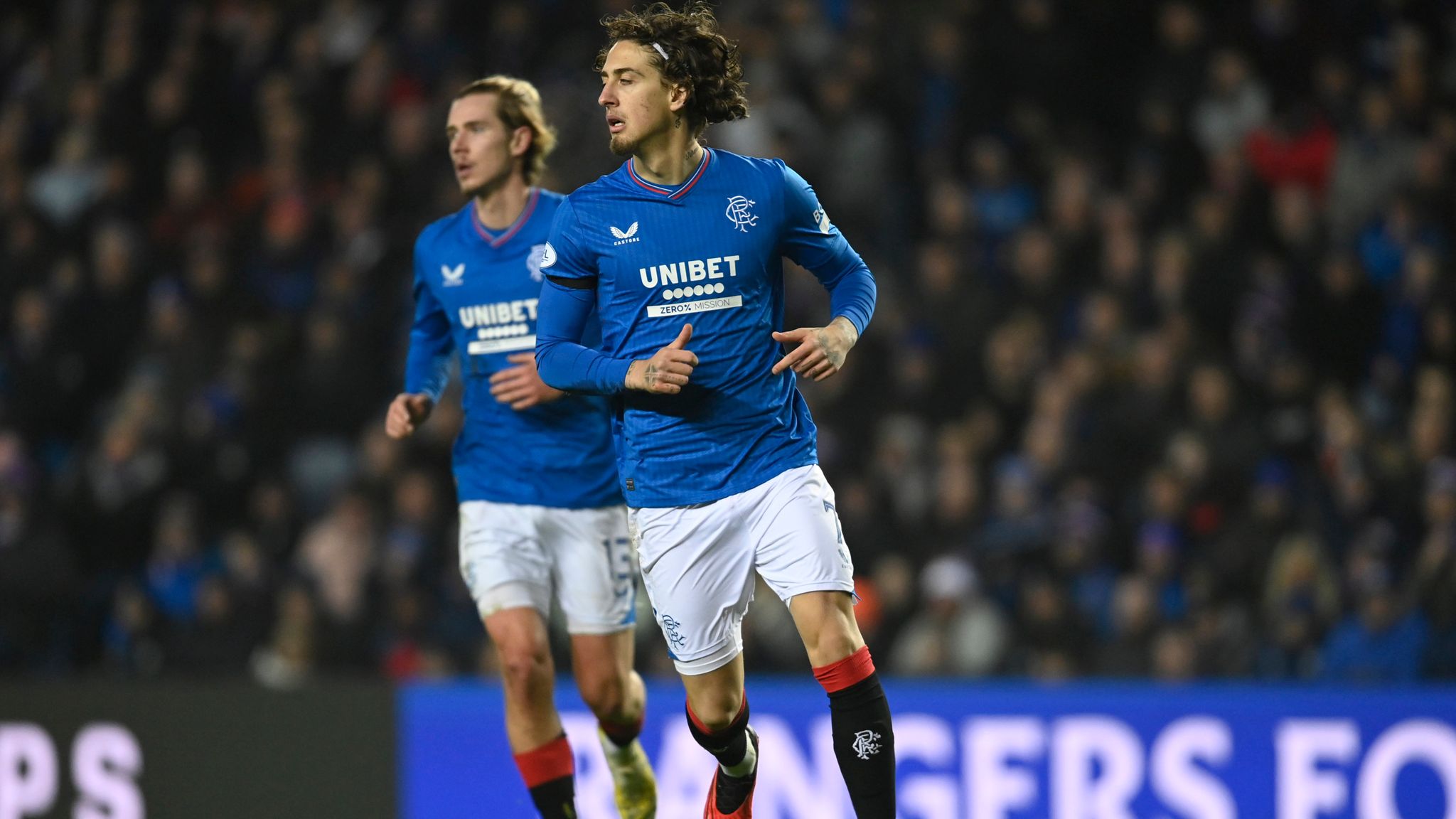 GLASGOW, SCOTLAND - JANUARY 02: Rangers' Fabio Silva during a cinch Premiership match between Rangers and Kilmarnock at Ibrox Stadium, on January 02, 2024, in Glasgow, Scotland. (Photo by Rob Casey / SNS Group)