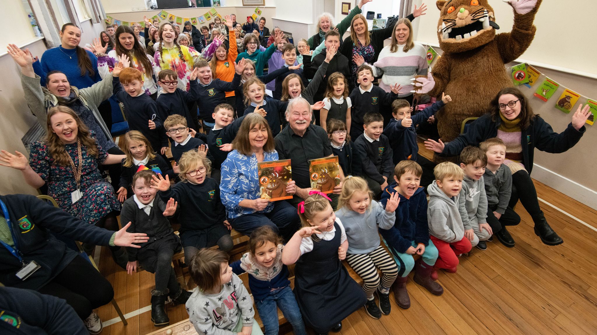 The Gruffalo writer Julia Donaldson returned to Auchterhouse Primary School in Angus. Pic: Alan Richardson