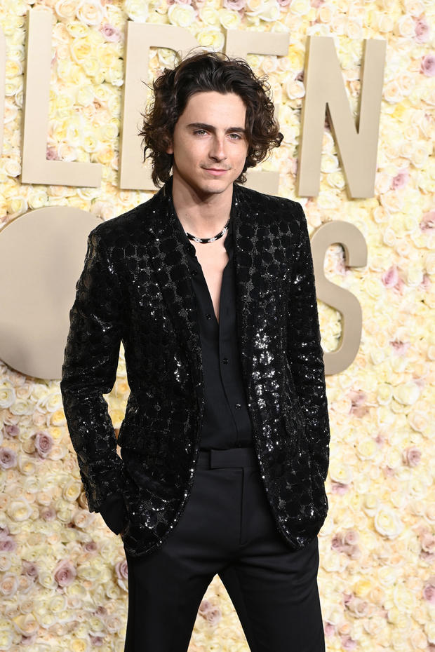 Timothée Chalamet attends the 81st Annual Golden Globe Award 