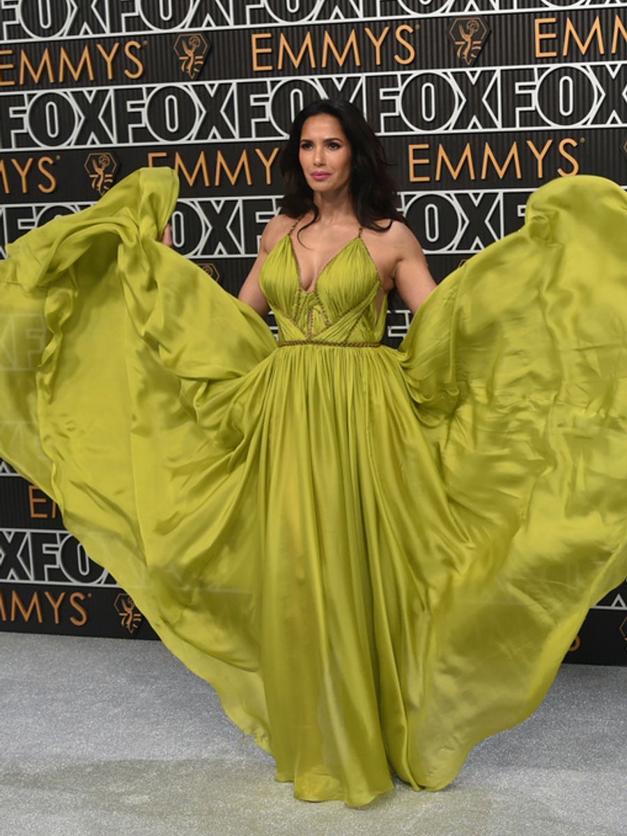 Padma Lakshmi arrives at the 75th Primetime Emmy Awards on Monday, Jan. 15, 2024, at the Peacock Theatre in Los Angeles. (Photo by Richard Shotwell/Invision/AP)