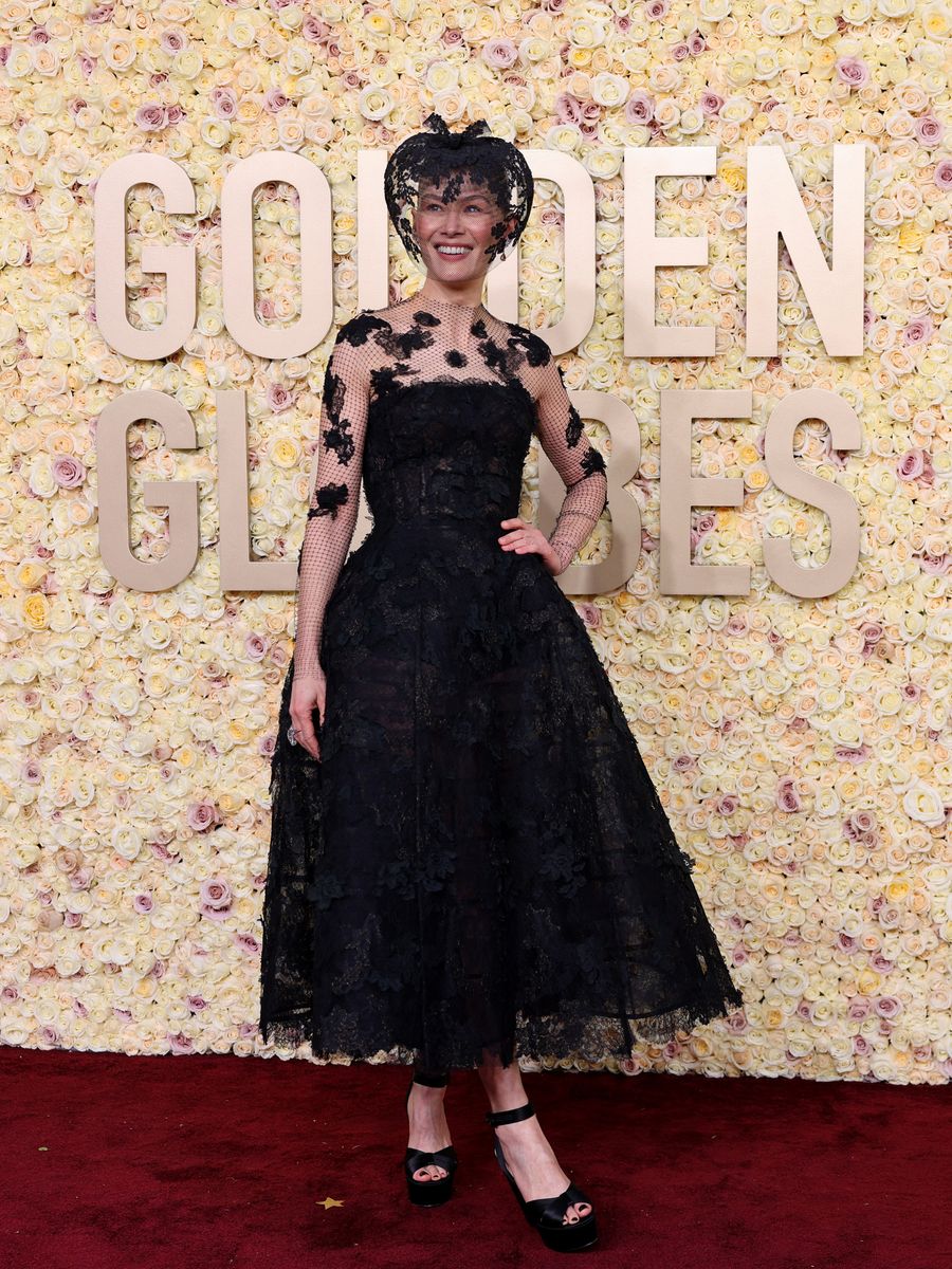 Rosamund Pike attends the 81st Annual Golden Globe Awards in Beverly Hills, California, U.S., January 7, 2024. REUTERS/Mike Blake 