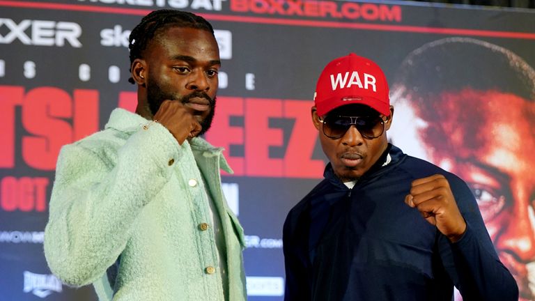 Joshua Buatsi and Dan Azeez (right), following a press conference at Glaziers Hall, London, the pair will clash in an all-British world light-heavyweight title fight at The O2 on October 21.