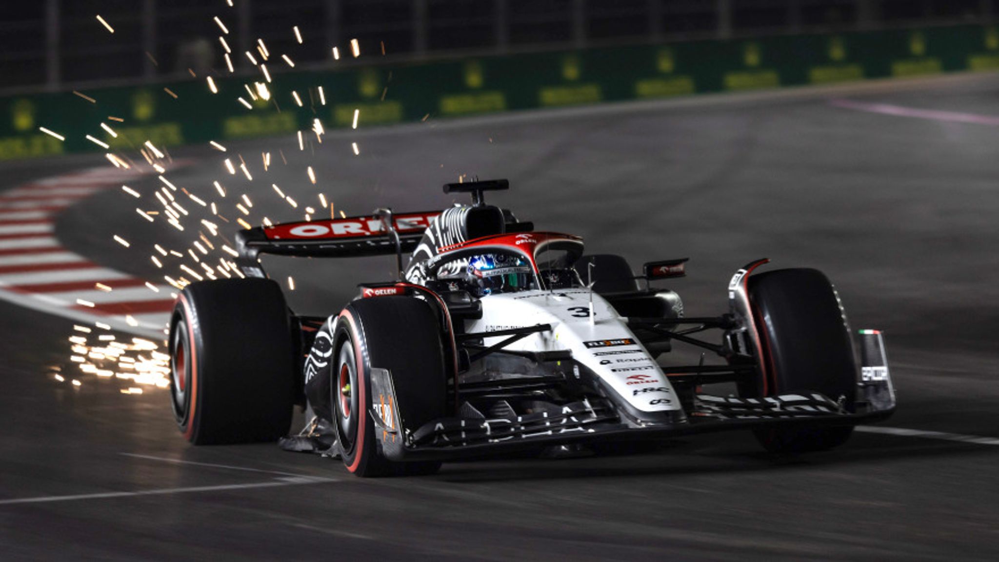 STREETS OF LAS VEGAS, UNITED STATES OF AMERICA - NOVEMBER 17: Daniel Ricciardo, AlphaTauri AT04 during the Las Vegas GP at Streets of Las Vegas on Friday November 17, 2023, United States of America. (Photo by Andrew Ferraro / LAT Images)