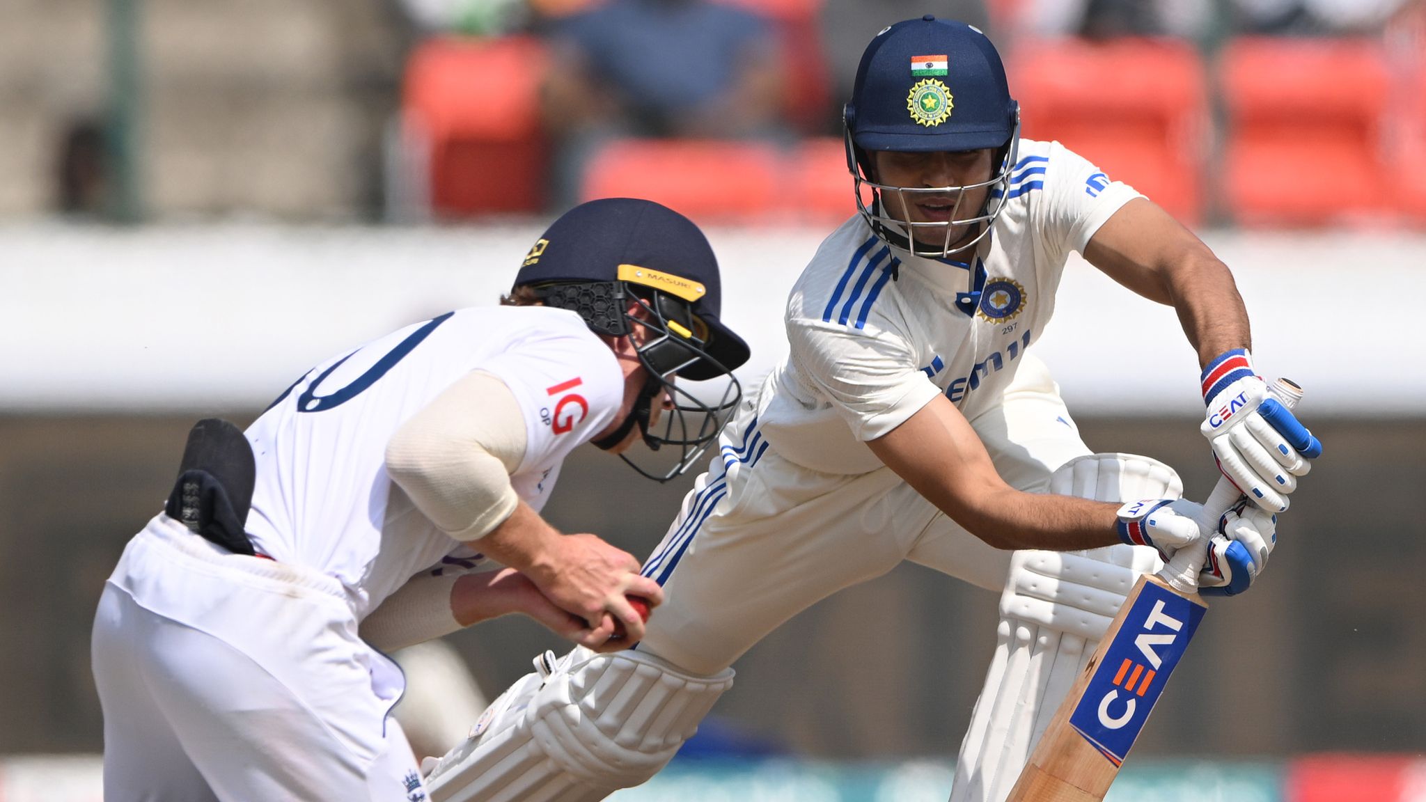 Ollie Pope catches Shubman Gill at silly point (Getty Images)