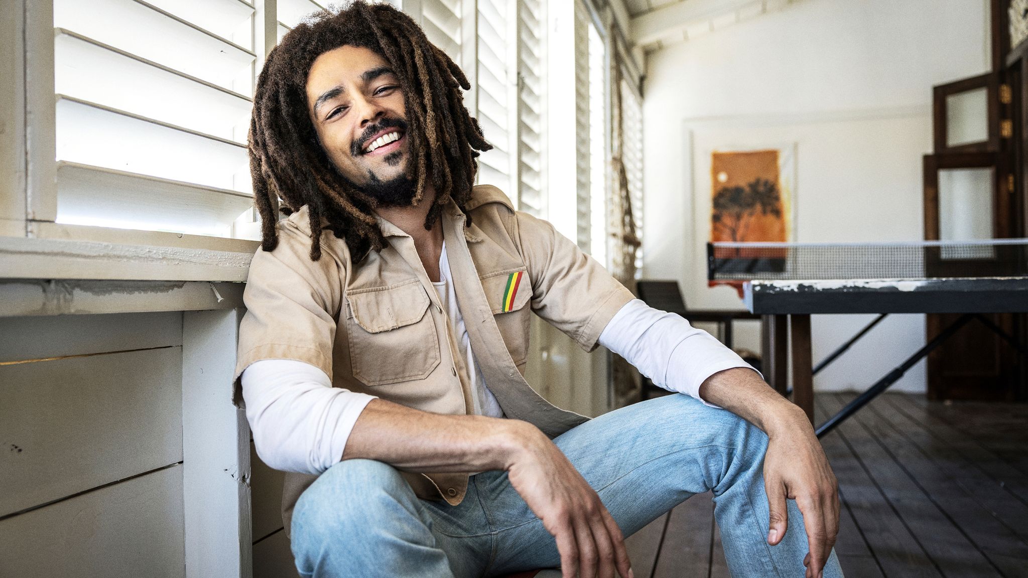 This image released by Paramount Pictures shows Kingsley Ben-Adir in "Bob Marley: One Love." (Chiabella James/Paramount Pictures via AP)