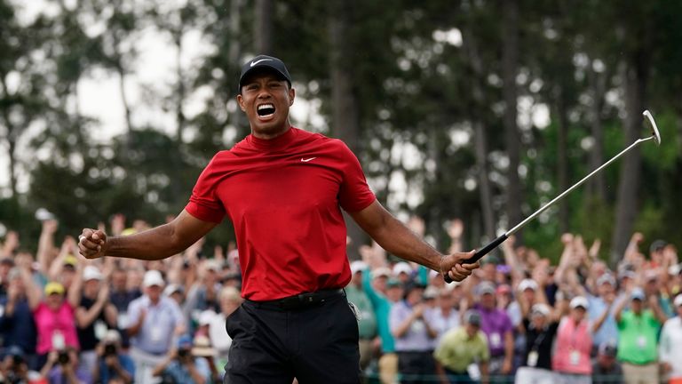 With speculation suggesting Tiger Woods could yet feature in this year&#39;s Masters, check out highlights from his five previous wins at Augusta National.