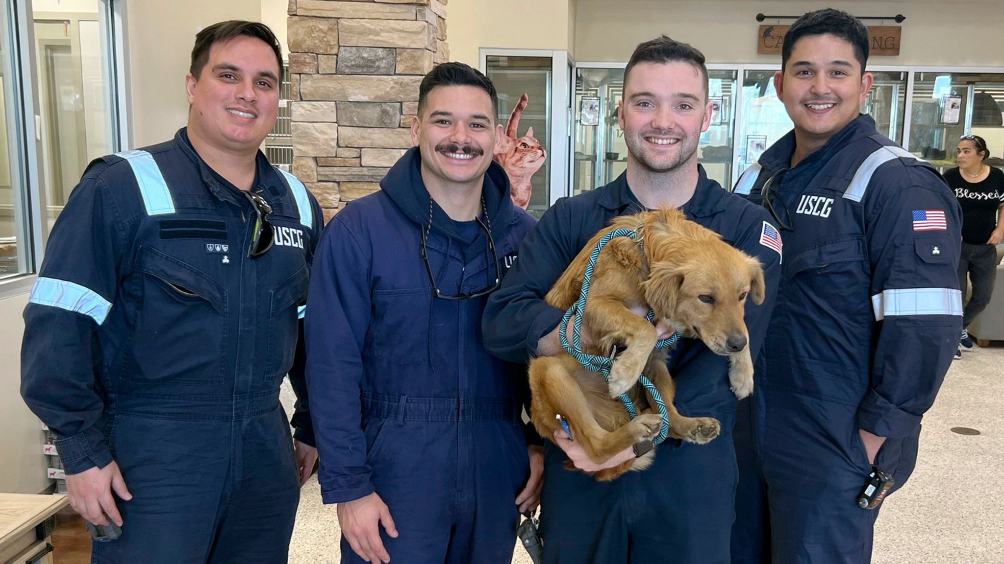 Connie with the four marine inspectors from the US Coast Guard who found her