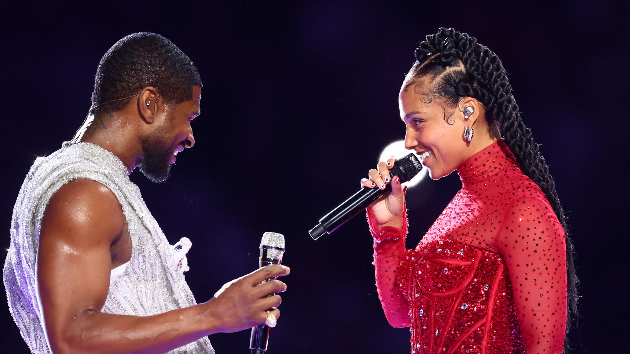 Usher and Alicia Keys. Pic: Mark J Rebilas-USA TODAY Sports/Reuters