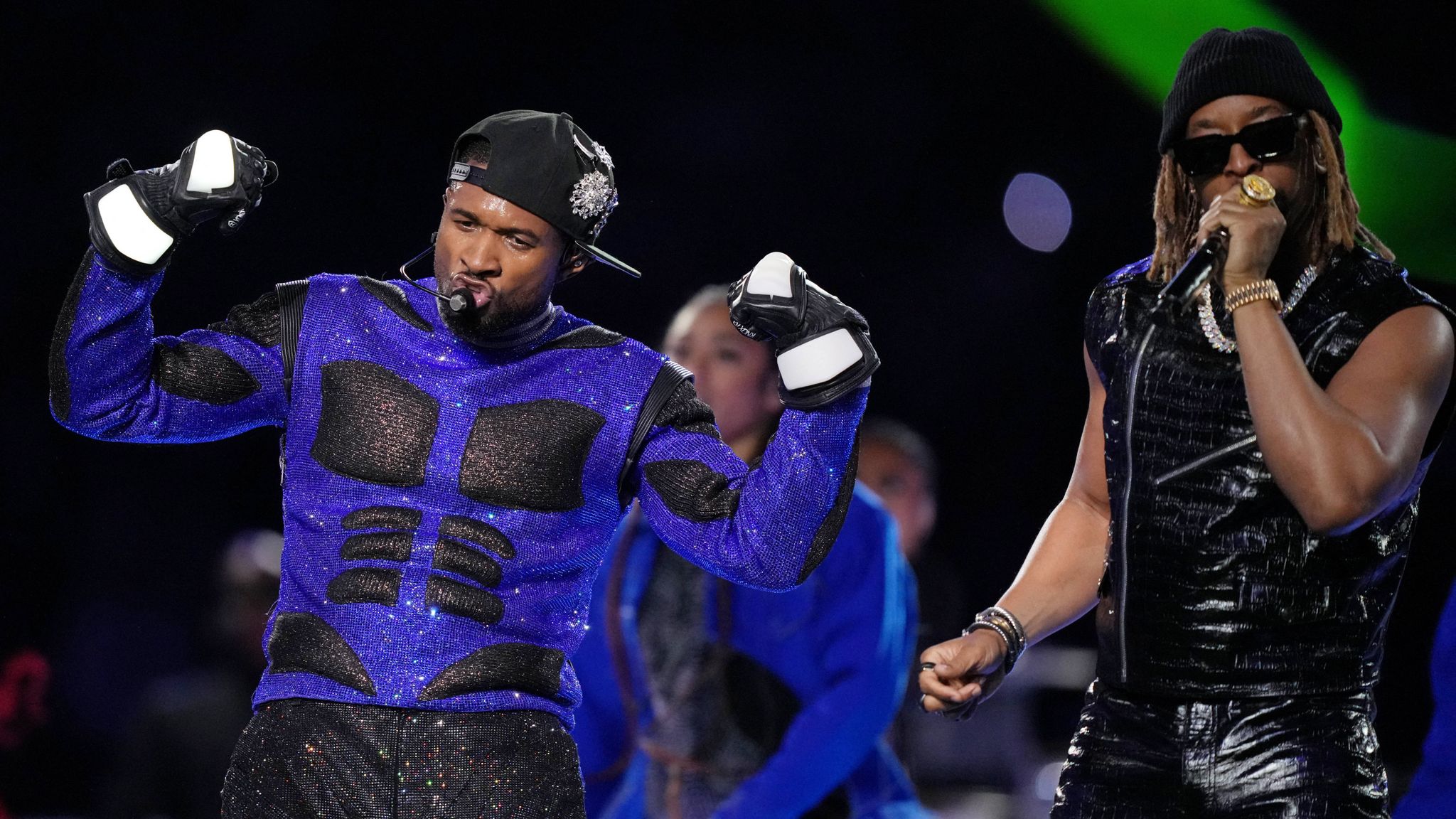 Usher and Lil John perform together. Pic: Kirby Lee-USA TODAY Sports/Reuters