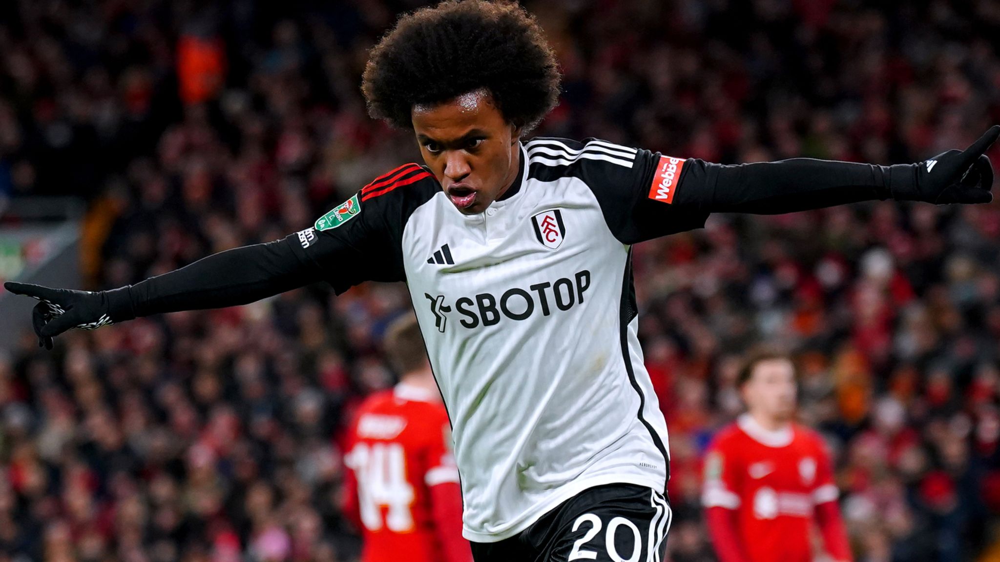 Willian's neat finish gave Fulham an early lead against Liverpool