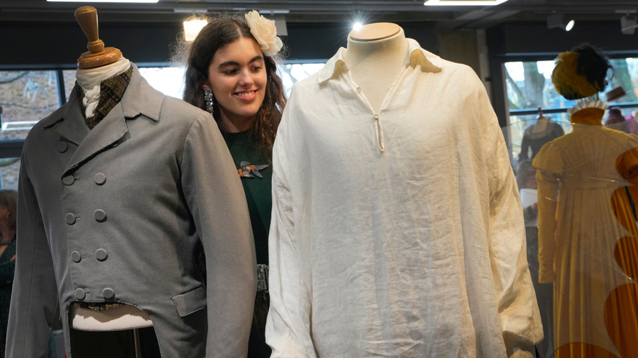 The shirt went on sale alongside the boots, moleskin breeches and velvet waistcoat worn by Firth Pic: AP 