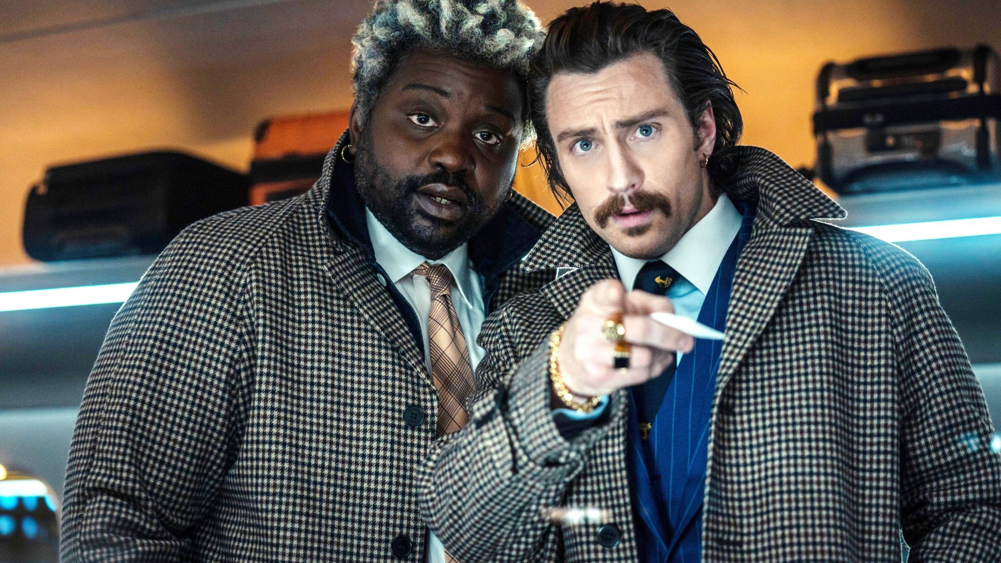 Brian Tyree Henry and Aaron Taylor-Johnson in Bullet Train. Pic: Alamy