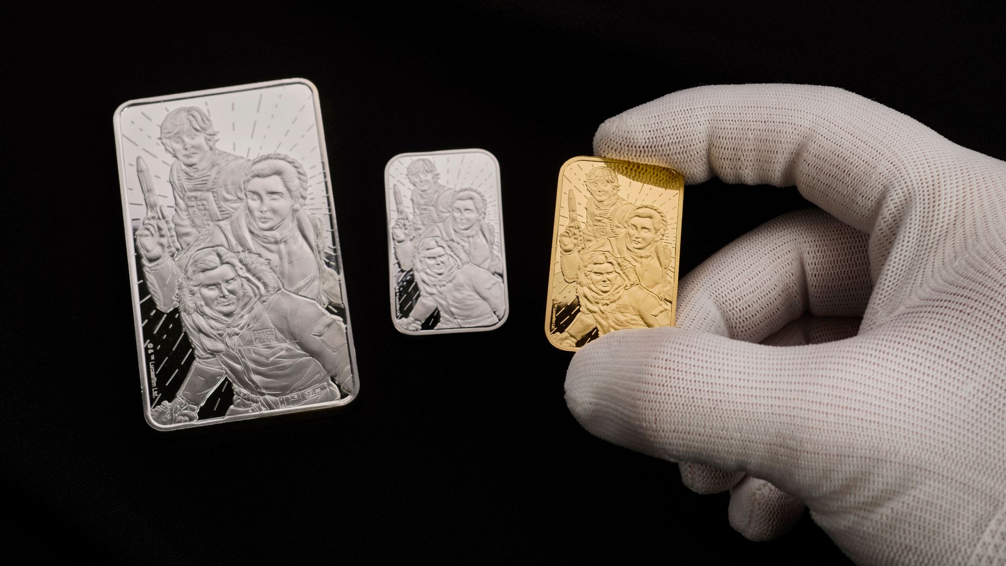 The Royal Mint has unveiled its latest collectable Star Wars coins and bullion bars. Pic: PA