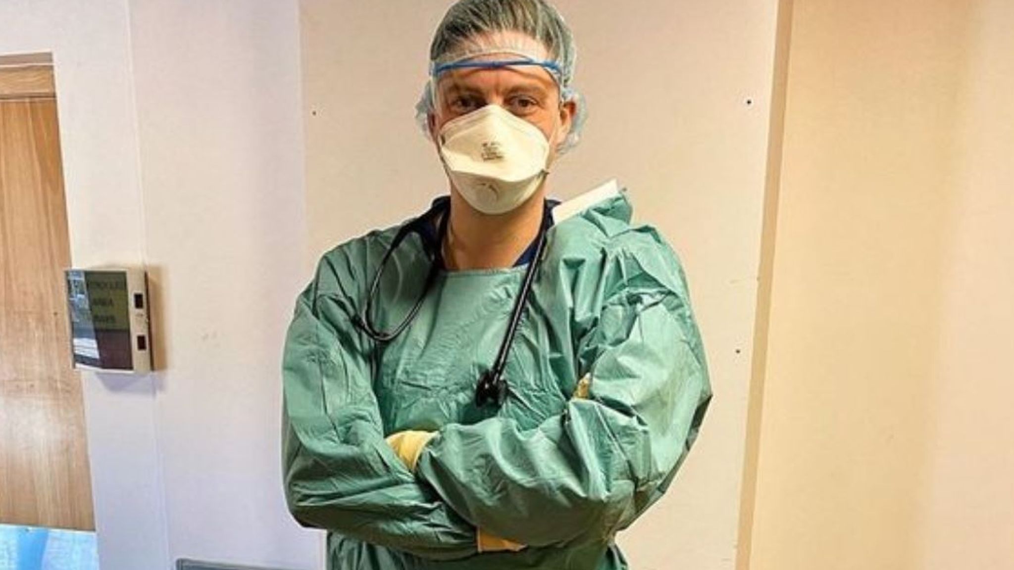 Love Island star Dr Alex George is posting updates on social media as he fights coronavirus on the frontline. Pic: dralexgeorge/ Instagram