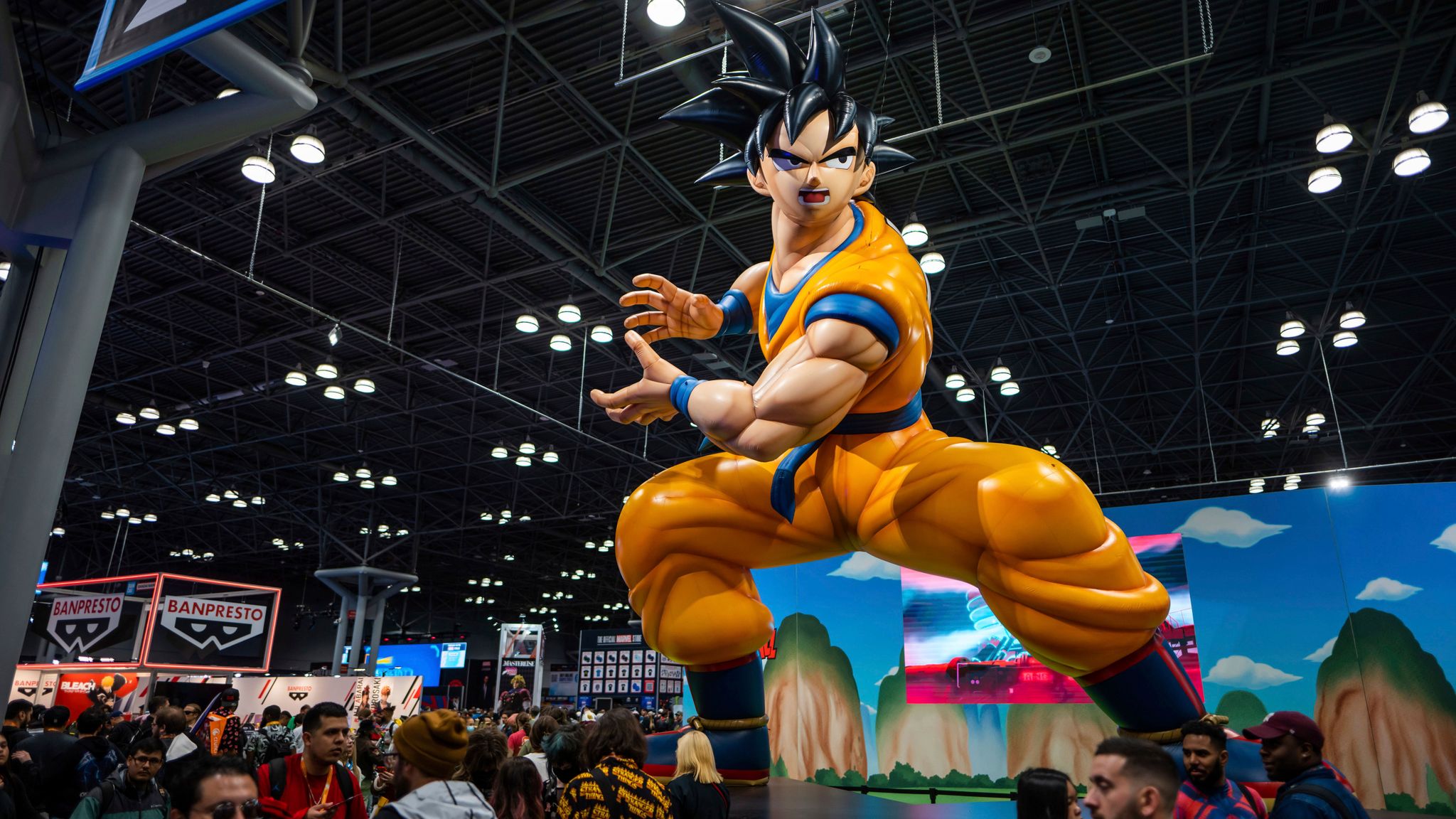 Dragon Ball Z booth is seen during New York Comic Con in 2023 Pic:AP