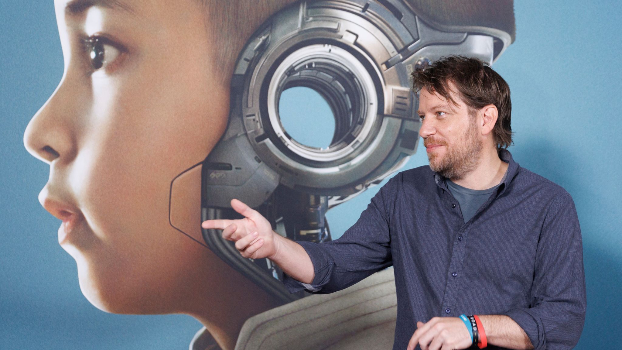 Gareth Edwards poses during the presentation of his film &#39;The Creator&#39;. Pic: Europa Press/AP