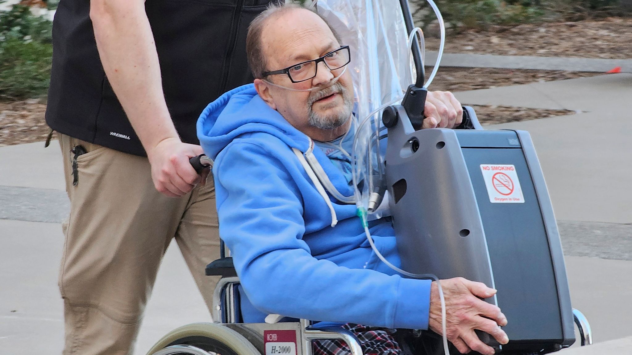 Jerry Hal Saliterman, of Crystal, Minn., is wheeled out of U.S. District Court in St. Paul, Minn., Friday, March 15, 2024, after he made his initial appearance on charges connected to the 2005 theft of a pair of ruby slippers worn by Dorothy in ...The Wizard of Oz.... The FBI recovered the slippers in 2018. Another man charged in the case has already pleaded guilty and was sentenced to time served because of his ailing health. (AP Photo/Steve Karnowski)