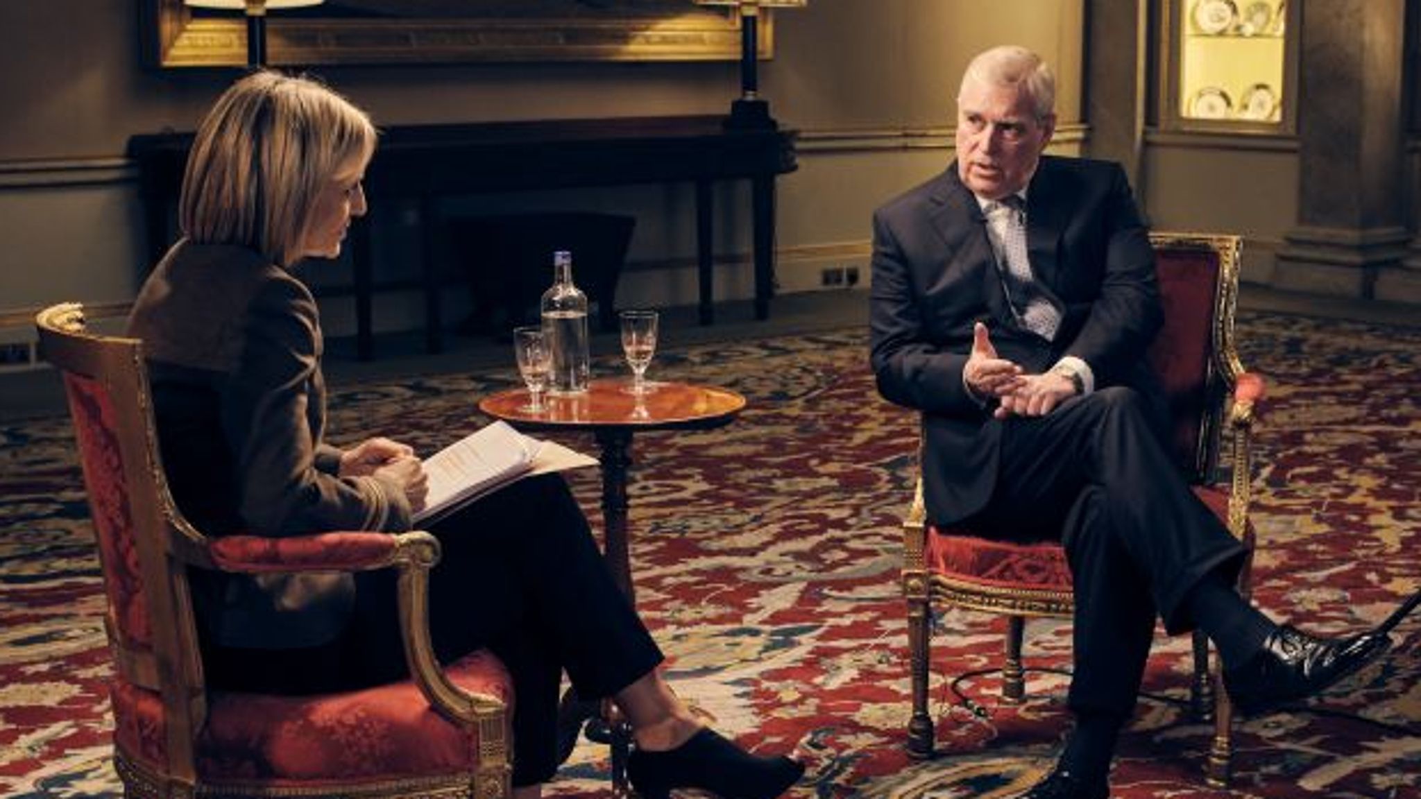 For use in UK, Ireland or Benelux countries only Undated BBC handout photo showing the Duke of York , speaking for the first time about his links to Jeffrey Epstein in an interview with BBC Newsnight&#39;s Emily Maitlis, which will be broadcast by the BBC on Saturday. 