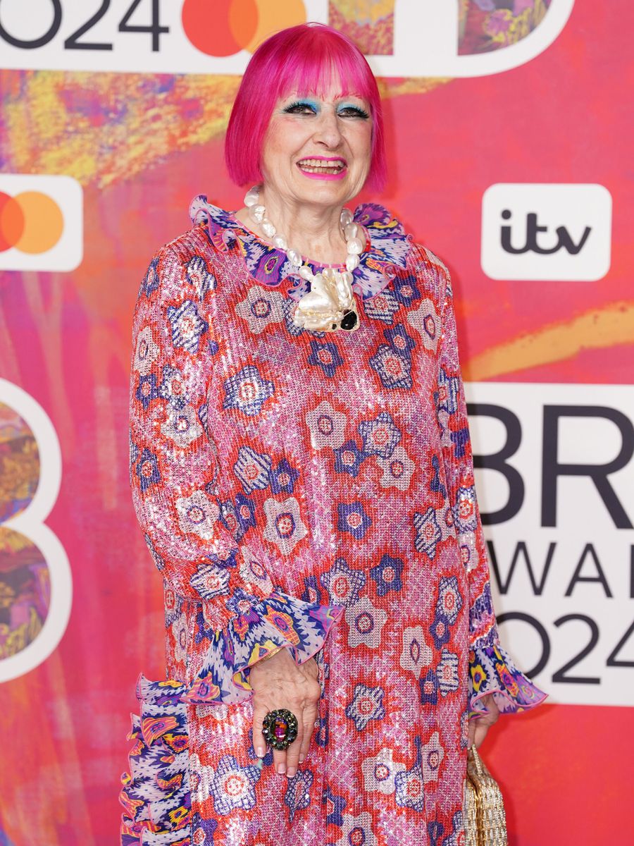 Zandra Rhodes attending the Brit Awards 2024 at the O2 Arena, London. Picture date: Saturday March 2, 2024.