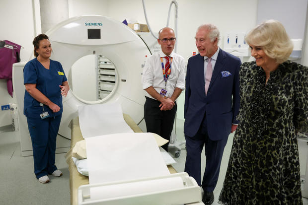 King Charles III And Queen Camilla Visit University College Hospital Macmillan Cancer Centre 