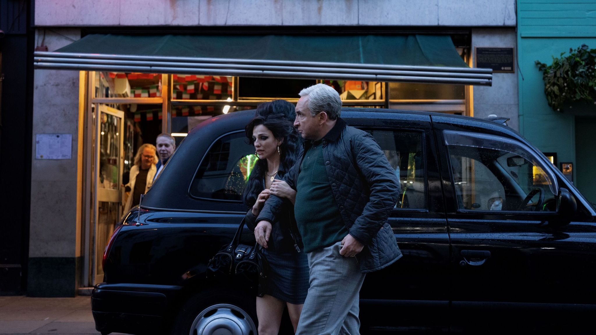 Amy Winehouse, played by Marisa Abela, and Mitch Winehouse, played by Eddie Marsan, in Back to Black. Pic: StudioCanal 