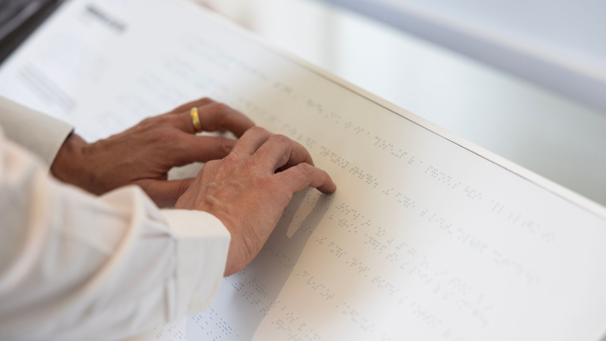 The World Unseen exhibition features photos paired with braille, elevated images and audio descriptions. Pic: World Unseen/Canon