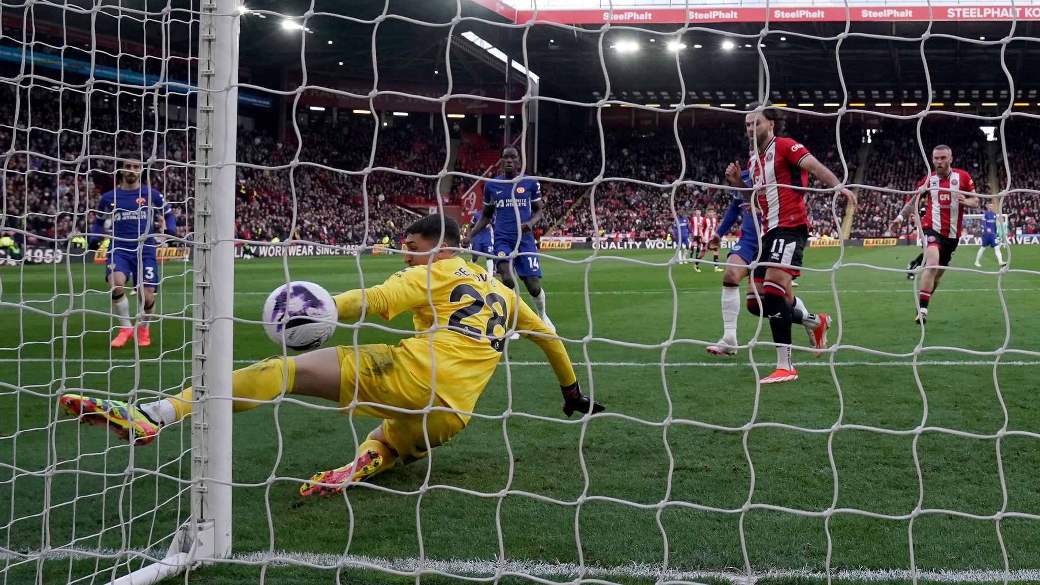 Bogle's shot crept past Chelsea goalkeeper Dorde Petrovic at his near post