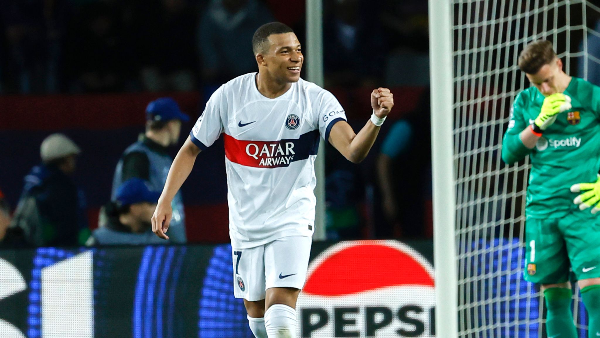 Kylian Mbappe scored twice in a Champions League classic