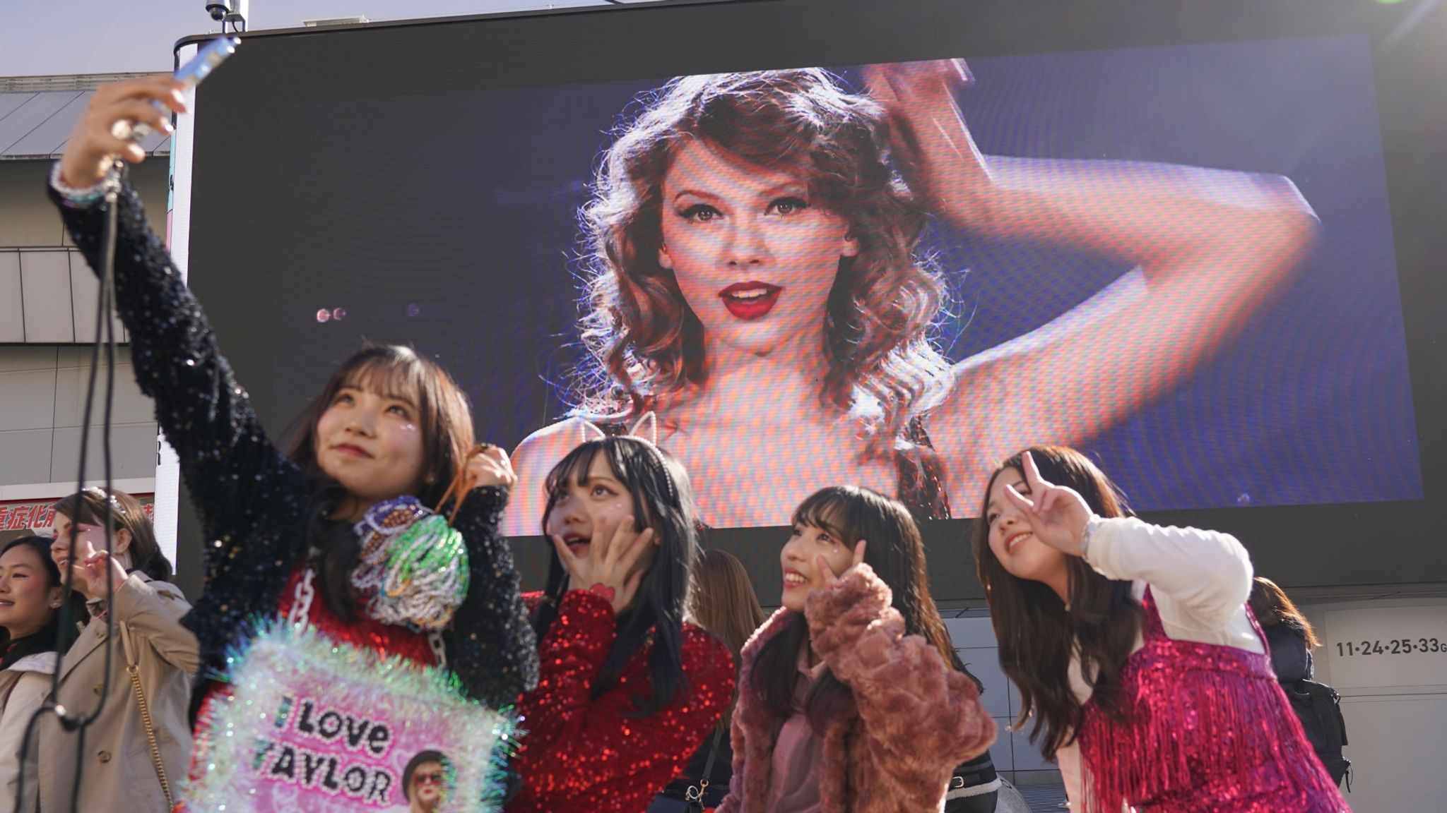 Fans arrive at the Tokyo Dome, for the Taylor Swift concert, as part of the Eras Tour . Pic:AP 