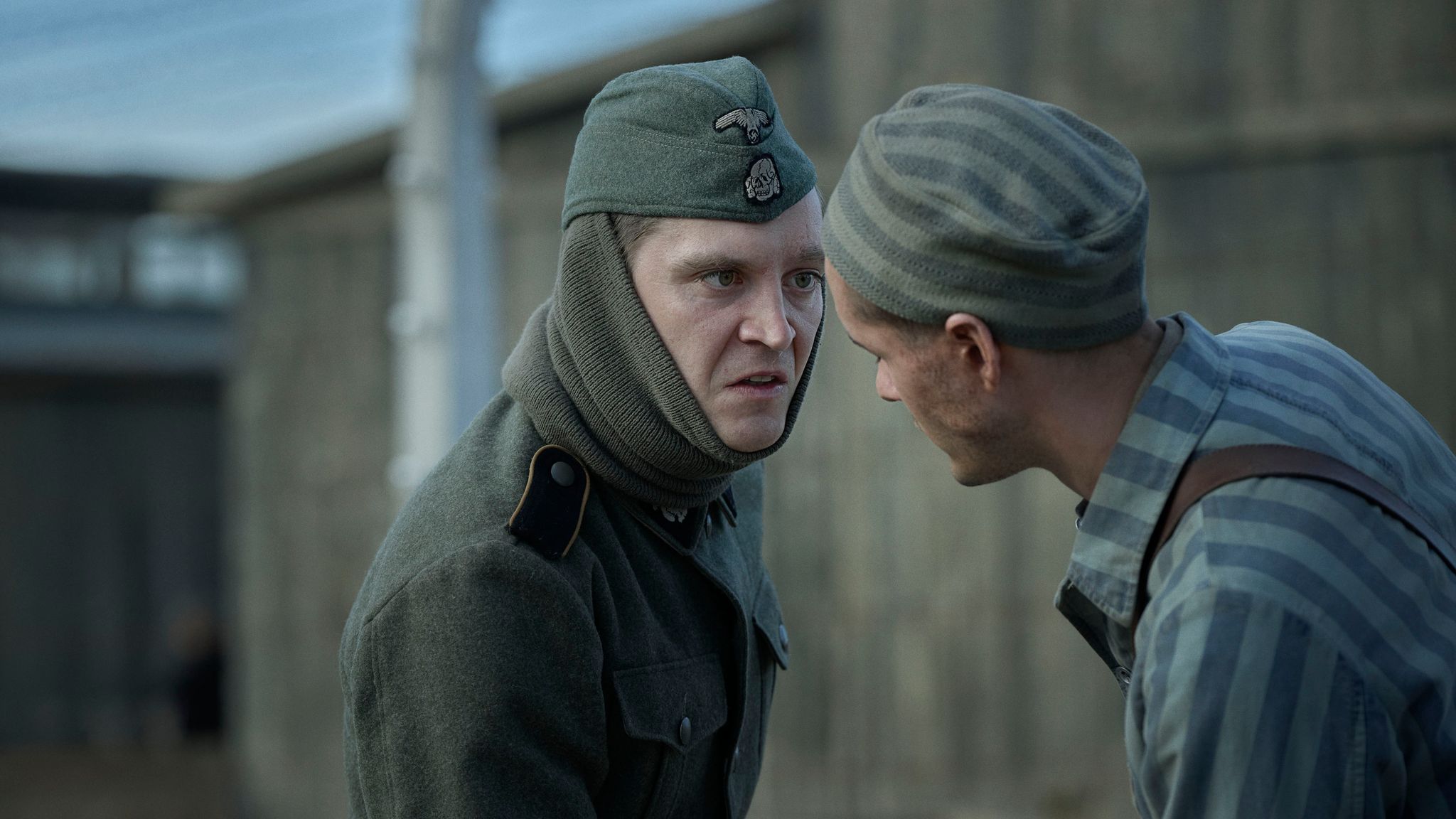 Jonas Nay as Nazi Officer Stefan Baretzki in Auschwitz. Pic: Sky Atlantic