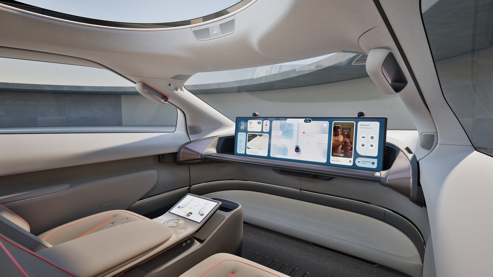 Interior of VERNE autonomous vehicle