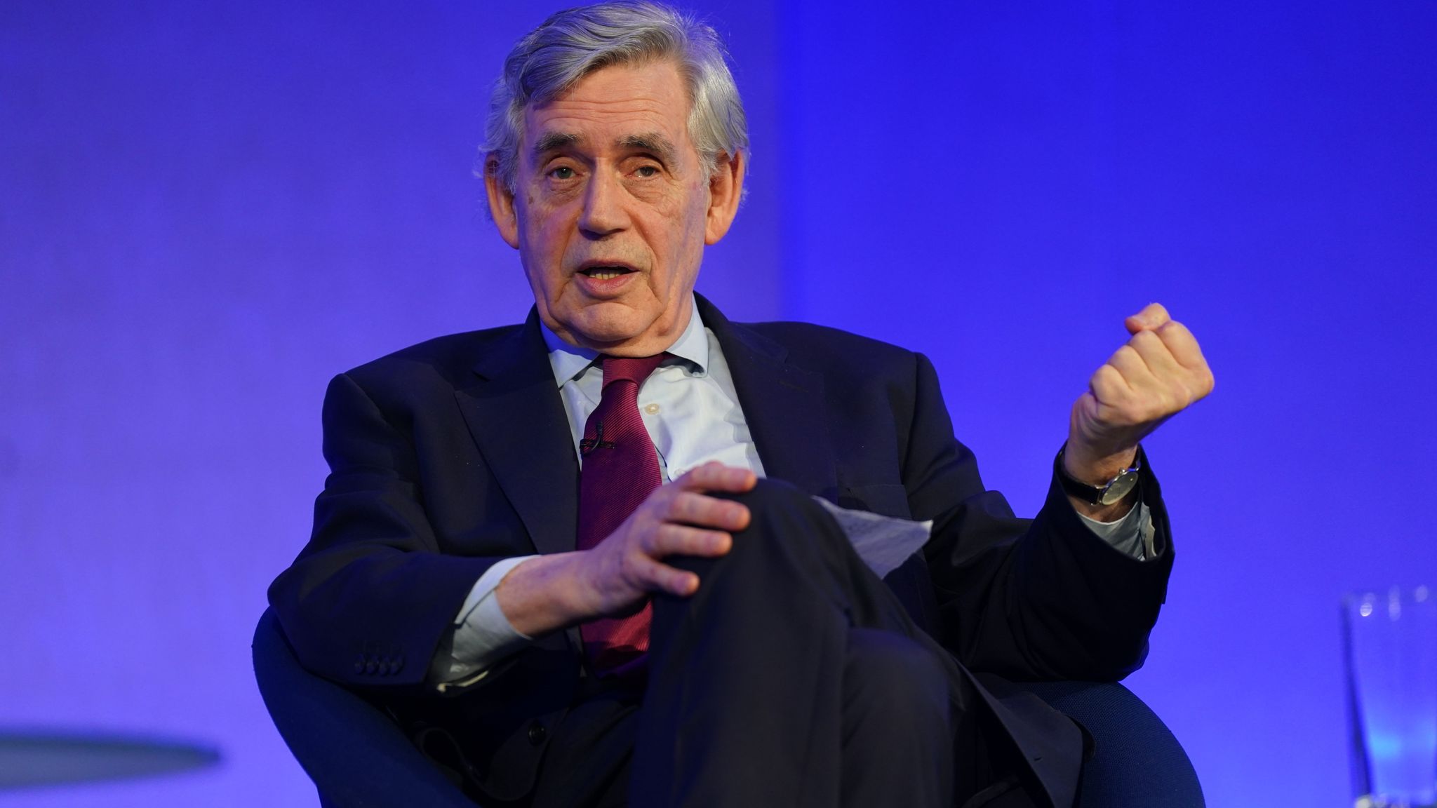 Gordon Brown speaking during Lead 2024, the advertising industry's annual summit Pic: PA