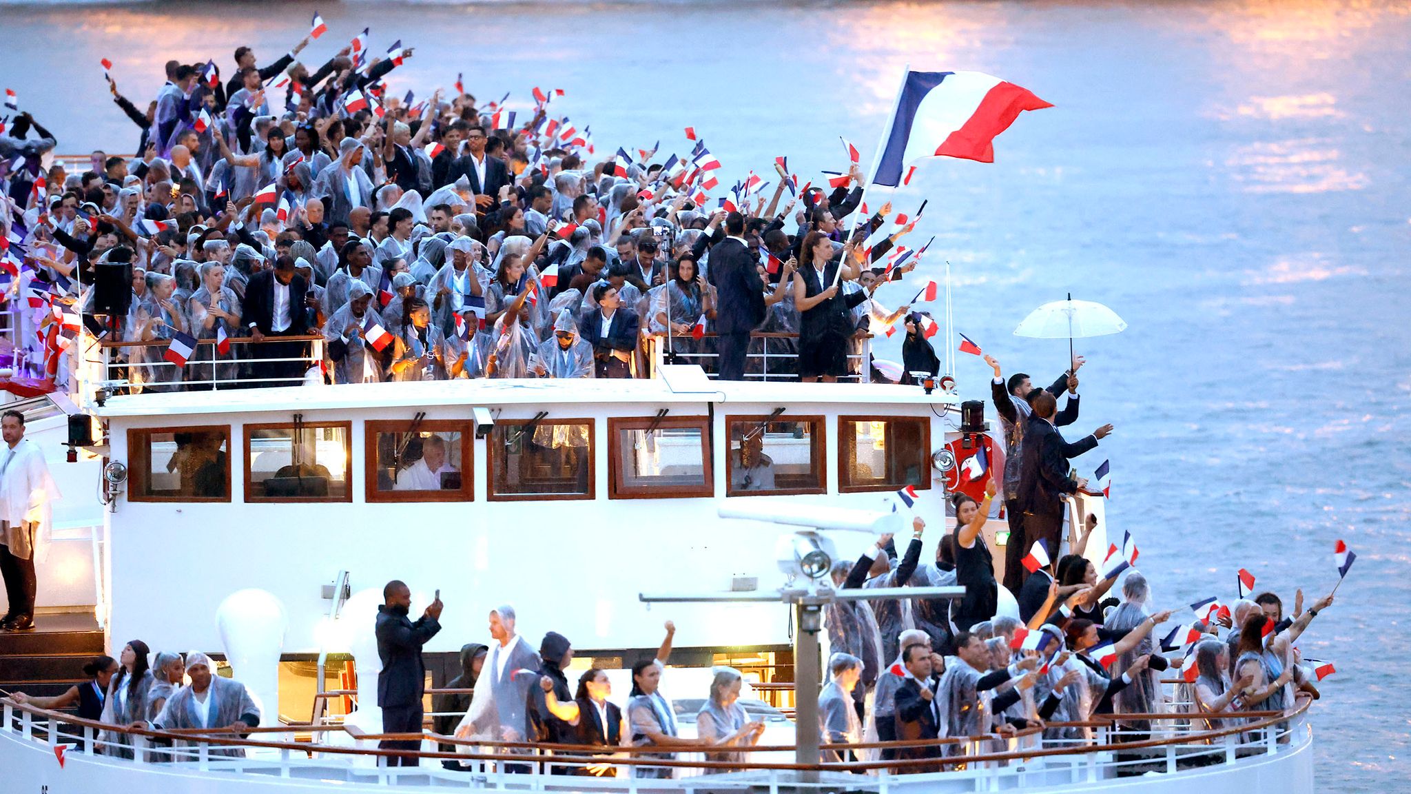 The France Olympic team during the opening ceremony. Pic PA 